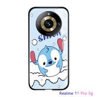 เคสสำหรับ Realme 11 Pro 5G Realme 11 Pro + 5G น่ารักสำหรับผู้หญิงลายการ์ตูนสำหรับเด็กผู้หญิงเคสไข่เมตตามิ๊กกี้มินนี่โดนัลด์หมีพูเคสมันวาวเคสหลังกระจกนิรภัยเทมเปอร์