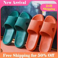 (ETX)ETXNew Summer Women Thick Platform Bathroom Home Slippers Men Soft Sole Eva Indoor Slides Female Sandals Non-Slip Flip Flops