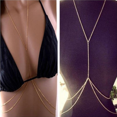 YUNZE 💖Ready Stock Women Sexy Fashion Gold Body Belly Waist Chain Bikini Beach Harness Necklace