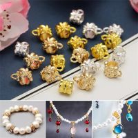 50pcs Mix Charm Bail Beads Spacer Beads Pendant Clips Pendants Clasps Connector For Bracelet Necklace Jewelry Making Accessories