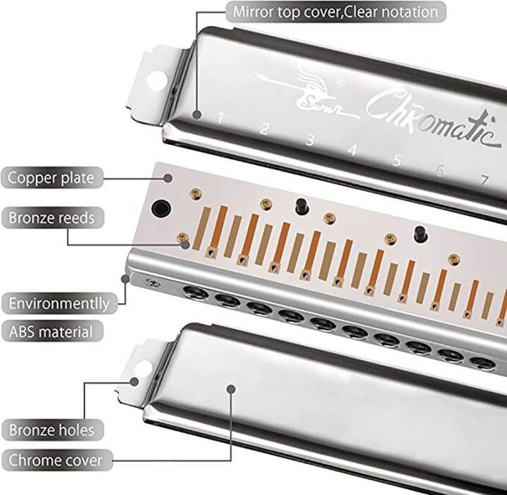 swan-1040-chromatic-harmonica-key-of-c-professional-musical-instrument