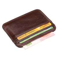 New Arrival Vintage Men 39;s Genuine Leather Credit Card Holder Small Wallet Money Bag ID Card Case Mini Purse For Male