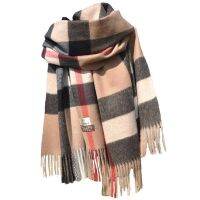 ♚✉✷  2023 Pamwallymensa Womens Scarf Winter Luxury Brand Tippet Scarves for Ladies  Plaid Shawls Warm British Style Thicken Man