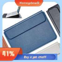 HONEYDEWD 13 15 inch การกระจายความร้อน ปก กระเป๋า หนัง PU แขนอัลตร้าบุ๊ก เคสตั้ง กระเป๋าแล็ปท็อป