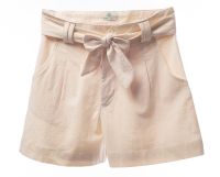 กรีน ค๊อตตอน กางเกงขาสั้นผูกโบว์หณิง สีครีม Green Cotton Ladies Short Pants with Tie 2134