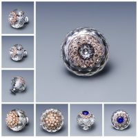 New Crystal Furniture Handle Wardrobe Large Shower Room Drawer Handle with Diamond Pearl 40MM