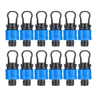 12 Pcs Drip Irrigation Tubing End Cap Plug 1/2 Inch Universal End Cap Fitting, Compatible with 16-17mm Drip Tape Tubing