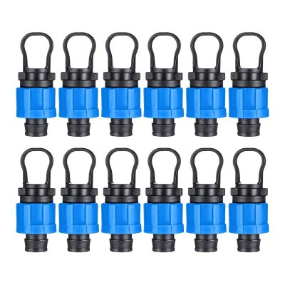 12 Pcs Drip Irrigation Tubing End Cap Plug 1/2 Inch Universal End Cap Fitting, Compatible with 16-17mm Drip Tape Tubing
