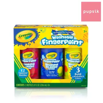 Crayola Washable Fingerpaint - Secondary Colors, Set of 3, 8 oz Bottles