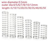 10-20pcs 0.5mm outer diameter 3mm 4mm 5mm 6mm to 12mm Stainless Steel Micro Small Compression spring length 5mm-50mm