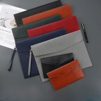 A4 File Bag Leather Portable Waterproof Document Bag Archive Bag Leather Enterprise Data Business Office Storage Bag