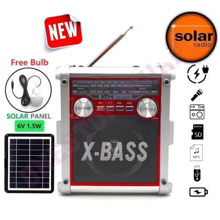 Ships immediately PINSAN Solar Energy Charge Radio AMFMSW Receiver USBSDTF  PM3 Player Rechargeable PX-1610LS | Lazada PH