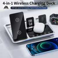 3in1 แท่นชาร์จ Original Fast Qi 15W Wireless Charger แท่นชาร์จไร้สาย 3IN1 R11สำหรับ S22 S21 S20 Ultra S10 S9 S8 Plus Note8 Note9/ i 14 14Pro 13 14Pro Max 12 11 XR BY BOSSSTORE