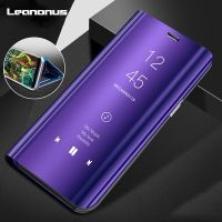 [On1ine 3C Digital} Mirror Smart Case สำหรับ Samsung Galaxy Note 20 S21 Ultra Clear View Flip Holder Cover Plus S20