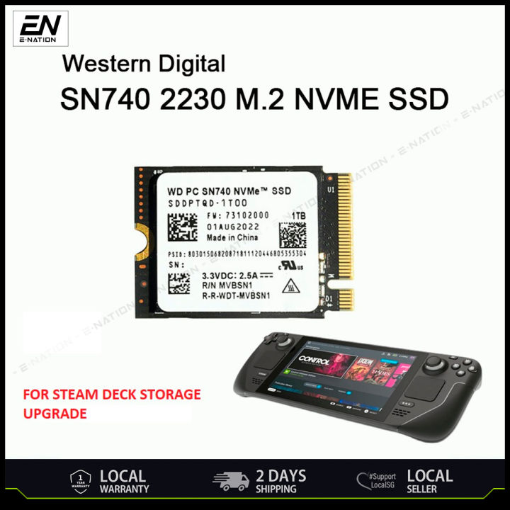 WD SN740 NVMe 1TB SSD M.2 2230 steamdeck5250MBs書き込み速度