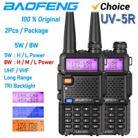 วิทยุสื่อสาร Baofeng 2ชิ้น UV5R แท้136-174Mhz 400-520Mhz แบบพกพา UV-5R BF 8W สองทางตัวรับส่งสัญญาณวิทยุ Pofung