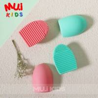 muikids - ฟองน้ำล้างแปรงแต่งหน้า ซิลิโคนรูปไข่ แบบนุ่ม หลากสีสัน อุปกรณ์สําหรับแต่งหน้า