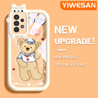 YIWESAN เคสปลอกสำหรับ Samsung A13 5G A04s ลายการ์ตูนหมีน่ารักโปร่งใสกันกระแทกที่สร้างสรรค์สีสันสดใสน่ารักมอนสเตอร์ตัวน้อยเคสซิลิโคนนิ่ม