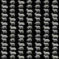 Evemodel 100Pcs Model Trains N Scale 1:150 Model Sheep White Farm Animals Sheep AN15003B