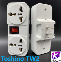 Toshino TW2 แบบพกพา Universal Wall US SOCKET 250V 10A  แปลงอะแดปเตอร์ ON OFF SWITCH