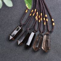 【YF】✉◆  1Pc Smokey Pointed Pendent Stone Chakra Healing Crystals Necklace