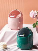 MUJI High-end Cartoon Dinosaur Desktop Trash Can Mini Mini With Cover Office Home Simple Small Trash Basket Cute Storage Bucket Original