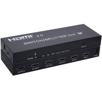 4K HDMI 2.0 Switcher แยก2X4กับ HDMI 2.0เครื่องแยกสัญญาณเสียงแยกฟังก์ชั่น HDMI 2ใน4สวิทซ์แยกออก