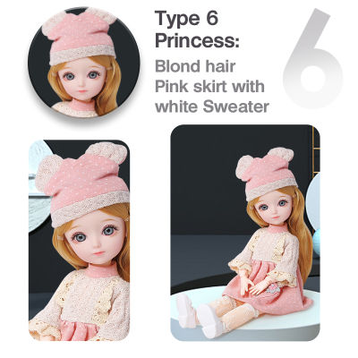 12 Inch 31cm Bjd Doll 23 Movable Joints 16 Makeup Dress Up 3D Eyes Long Wig For Babys Girls Toys Fashion Birthday Gifts New