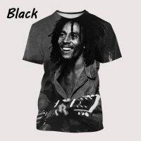 Hot Summer Pop Star Bob Marley 3D T-shirt Printing Fashion Casual Round Neck Trend T-shirt Top with Short Sleeves