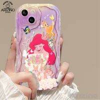 เคส VIVO Y35 Y36 Y27 Y22 T1 Y02 5G Y21T Y21 Y33T T1X Y12S Y15S Y16 Y21S Y11 Y01 Y51 Y12 Y15 Y20 Y30การ์ตูนน่ารักนางเงือกเจ้าหญิงถือดอกไม้ต่อต้านเคสโทรศัพท์หล่น