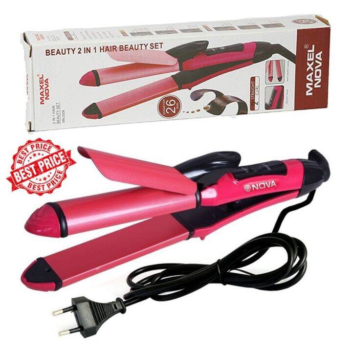 Nova Hair Straightener and Curler Without/With Temperature Control (2 In 1) | Lazada Nova Hair Straightener and Curler Without/With Temperature Control (2 In 1) | Lazada