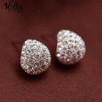 เครื่องประดับกายของเกาหลี Style Crescent Moon Rhinestone Shining Stud