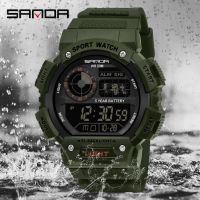 SANDA ใหม่รายชื่อต้นฉบับนาฬิกาผู้ชายกีฬากันน้ำนาฬิกา LED Multi-Function กลางแจ้งนาฬิกาทหารแฟชั่นนาฬิกาอิเล็กทรอนิกส์ดิจิตอลสำหรับชาย