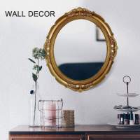 [COD] กระจกติดผนังตกแต่ง,กระจกแขวนวินเทจ,สำหรับห้องนอนห้องนั่งเล่น Dresser Decor, Oval Vintage Gold 33.02 Cm W X 38.10 Cm L