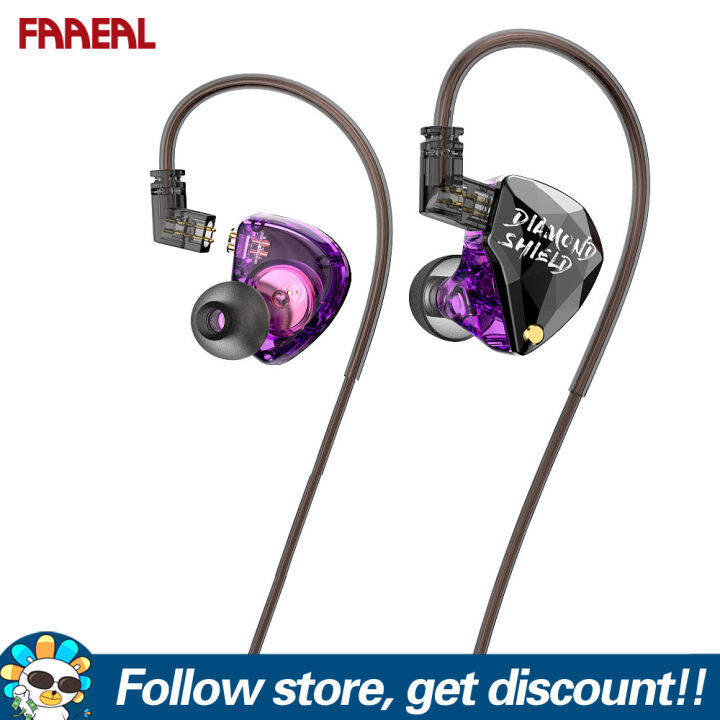 FAAEAL Lafitear LD4 Earphone 1DD Dynamic Earbuds Diamond Design Vocal