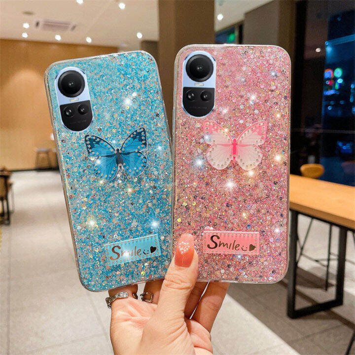 เคสใส่โทรศัพท์ลายผีเสื้อระยิบระยับสุดหรูสำหรับ-oppo-reno-10-5g-เคสโทรศัพท์ซิลิโคนนิ่มกันกระแทก-oppo-reno-10-reno10-pro-reno-10-pro-ฝาครอบ-oppo-reno-10pro-plus-5g