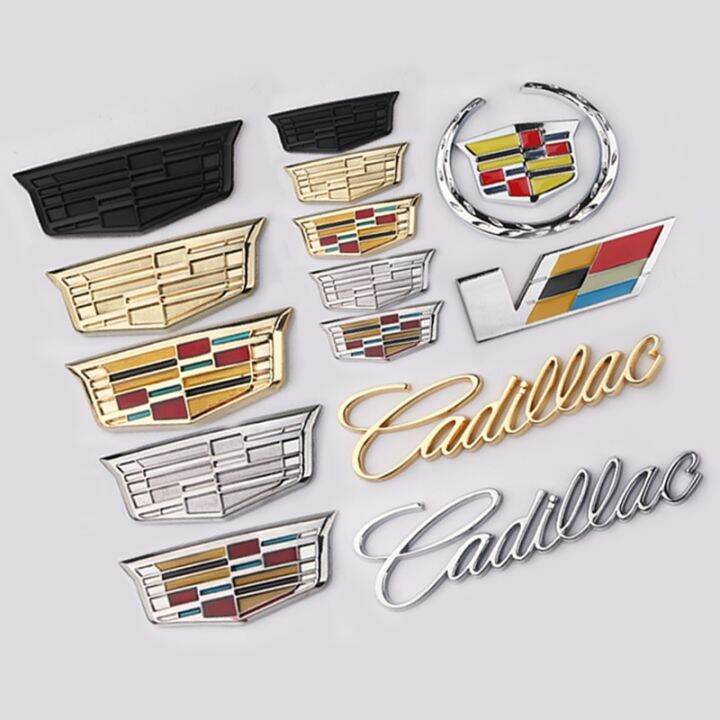 Caoshs❏ Nhãn Dán Xe Hơi 3D Bằng Kim Loại Cho Logo Cadillac