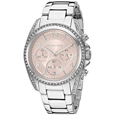Michael Kors Blair Chronograph Stainless Steel Watch with Glitz Accents Silver