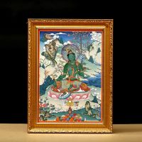 Green Tara Thangka Decorative Painting Buddha Statue Wall Painting Four-armed Guanyin Huang Caishen Temple Hall Porch Pendant