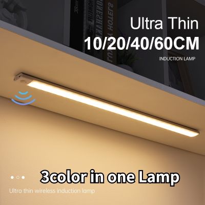 【CC】 Night Sensor USB Under Cabinet Bedroom Wardrobe Indoor Lighting 3color Lamp