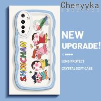 เคส Chenyyyka สำหรับ Realme 6 6S Narzo เคสการ์ตูนดินสอสีครีมสีสันสดใสลายคลื่นขอบเคสโทรศัพท์แบบใสนิ่มแฟชั่นเคสป้องกันซิลิโคนเลนส์กล้องถ่ายรูปเคสโปร่งใสกันกระแทก