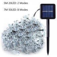 7M5M Solar String Christmas Lights Outdoor 23ft 5020LED 8Mode Waterproof Flower Garden Blossom Lighting Party Home Decoration