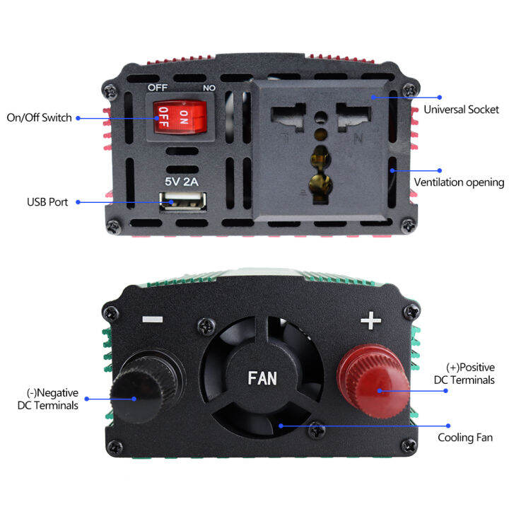 หม้อแปลงเครื่องแปลงไฟไฟฟ้าในรถยนต์3000w-dc-12v-24v-เป็น-ac-110v-220v-เครื่องแปลงไฟพร้อมประจุช่องเสียบ-usb-สากลและตัวจ่ายไฟกระแสสลับสำหรับอินเวอร์เตอร์เปลี่ยนคลื่นไซน์เวฟ