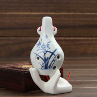 AC 6 Hole Ocarina Flute Ceramic Mini Ocarina Wind Musical Instrument Alto C Handmade Ocarina Flauta