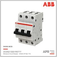 ABB SH203 6A - 63A 3P 6kA,  MCB ( เลือกแอมป์ ) ลูกย่อยเซอร์กิตเบรกเกอร์