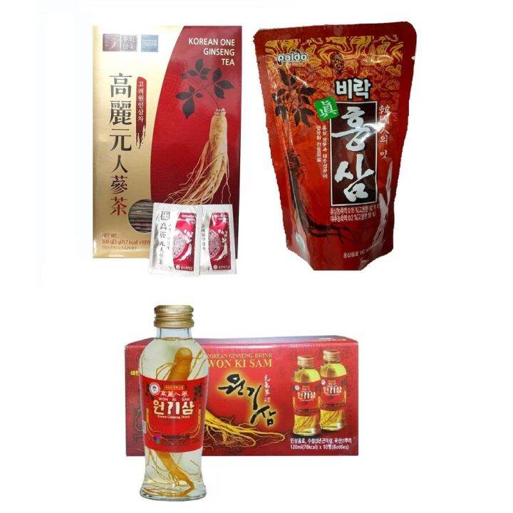 Korean One Ginseng Tea 150g Won Ki Sam 120ml Paldo Red Ginseng 140ml