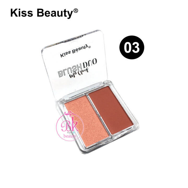 kiss-beauty-บลัชออนปัดแก้ม-2-สี-เนื้อสัมผัสเนียนนุ่ม-nbsp-บลัชออน-จากแร่ธาตุธรรมชาติ-ติดทนนาน-เครื่องสำอาง-ปัดแก้ม