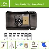 【LZ】 125khz cartão swiping lock 50m controle remoto id fechadura da porta de cartão magnético instalação sem fio 4pcs aa bateria fácil instalação