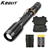 KDULIT Durable Glare Zoom flashlight Two 18650 Batteries Rechargeable Multi Mode LED Outdoor Lighting Hiking Torch Light Rechargeable  Flashlights