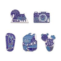 Creative Tourism Landscape series Brooch Camera tent cactus shape Metal pins accessories Clothing Metal badge wholesale Gifts Fashion Brooches Pins